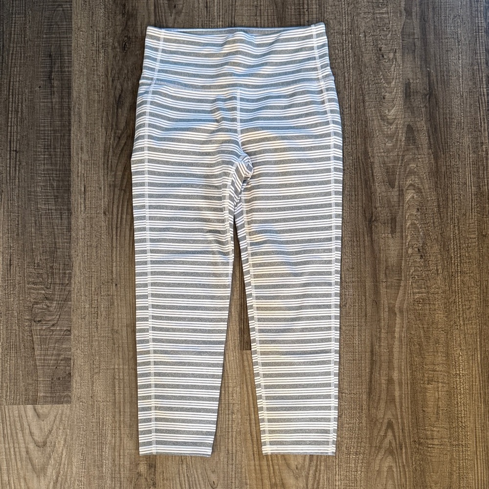 Athleta Women’s Gray & White Striped Leggings